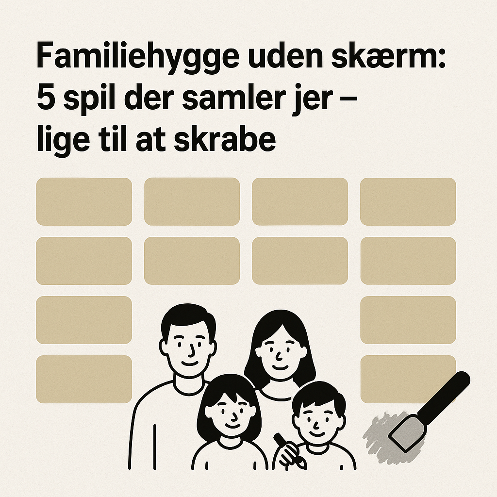 Familiehygge uden skærm: 5 spil der samler jer – lige til at skrabe