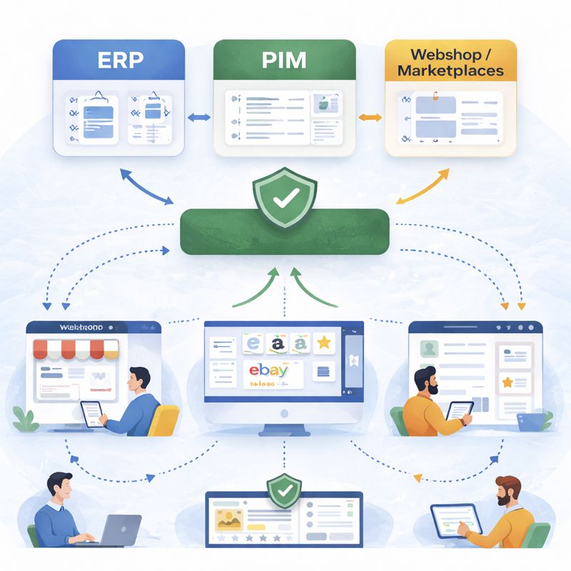PIM + webshop + ERP: sådan får du én sandhed om produktdata på tværs af kanaler