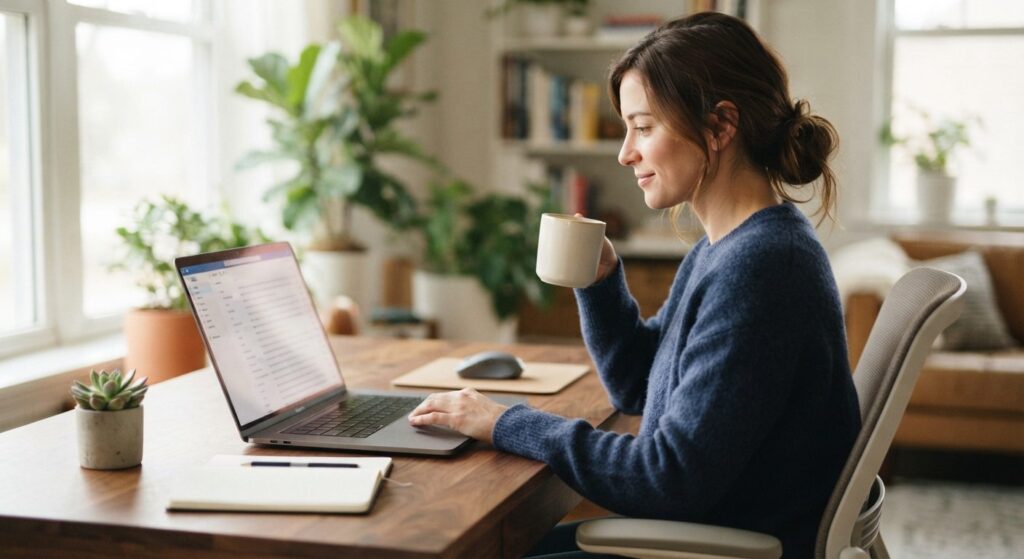 Person der har styr på sin indbakke ved hjælp af inbox zero metoden
