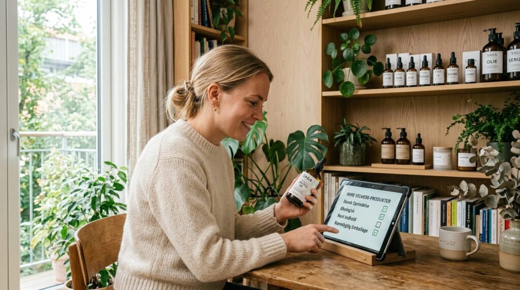 Dynamic lifestyle image of a conscious Danish consumer in a 